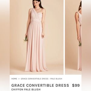 GRACE CONVERTIBLE DRESS
$99 NEW WITH TAGS
CHIFFON PALE BLUSH
SIZE SMALL